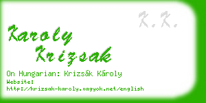 karoly krizsak business card